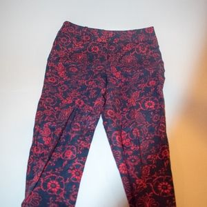 Ann Taylor Loft Red and Black Pants Elastic Waist